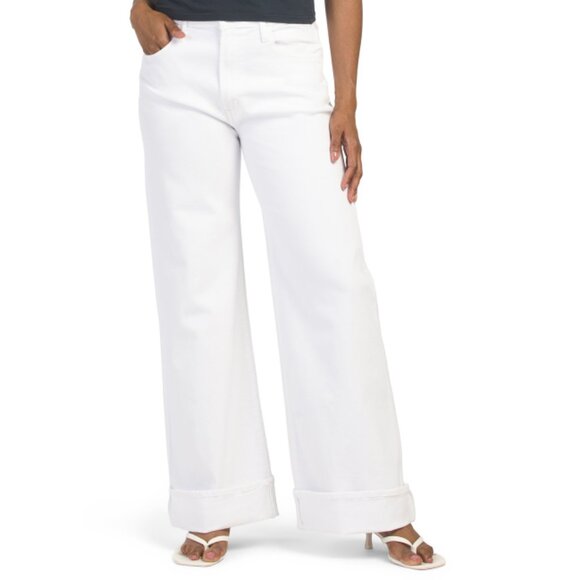 HUDSON White Jolene Wide Leg Jeans